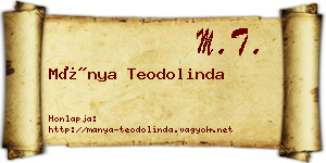 Mánya Teodolinda névjegykártya
